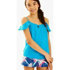 Lilly Pulitzer Sparkling Blue Layne Top Size Small 4-5